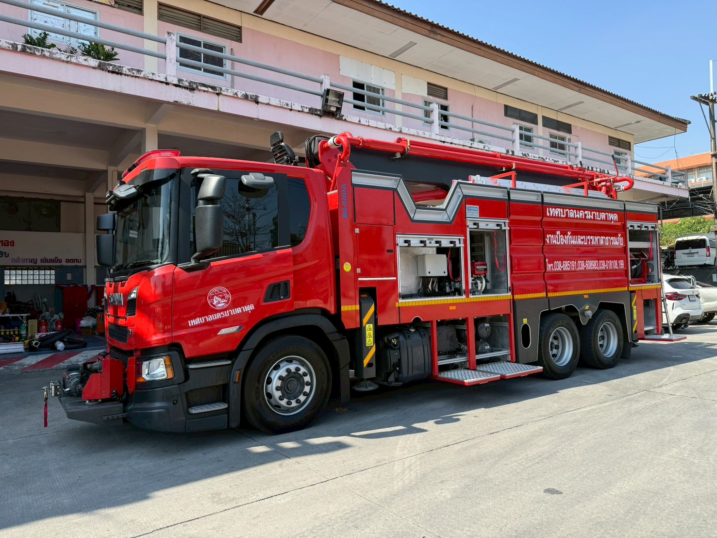 โครงการรถยนต์ดับเพลิงโฟมและเคมีขนาดใหญ่ ยี่ห้อ KARBA สีแดง จำนวน 1 คัน เทศบาลนครมาบตาพุด จังหวัดระยอง